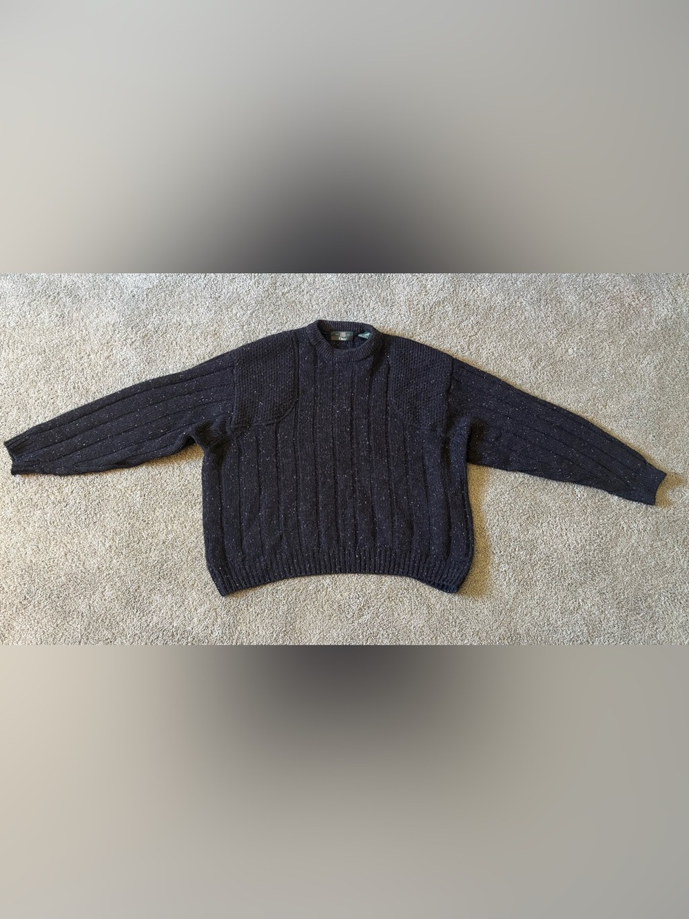 Vintage Orvis Pure New Wool Pullover Knit Sweater Charcoal Mens Size XL Outdoor